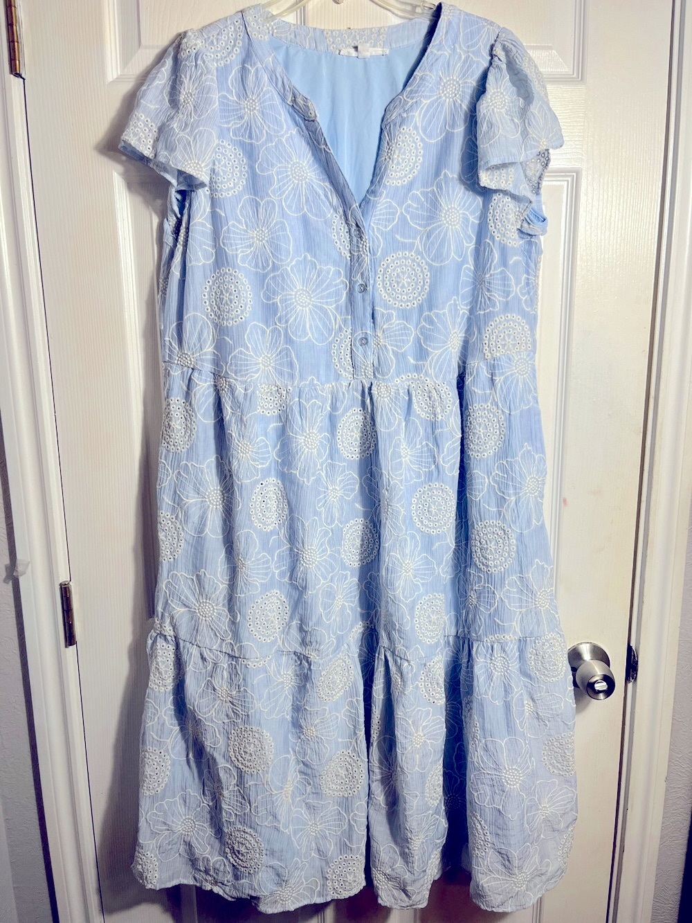 Jane + Delancey Light Blue Embroidered Eyelet Dress 2X - Picture 2 of 7